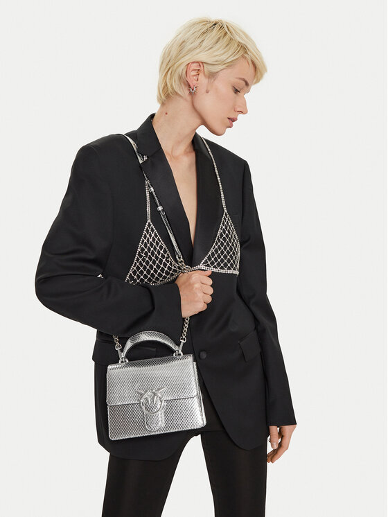PINKO PINKO Borsetta Love One Top Handle Mini Light AI 24-25 PLTT 100071 A1VG Argento