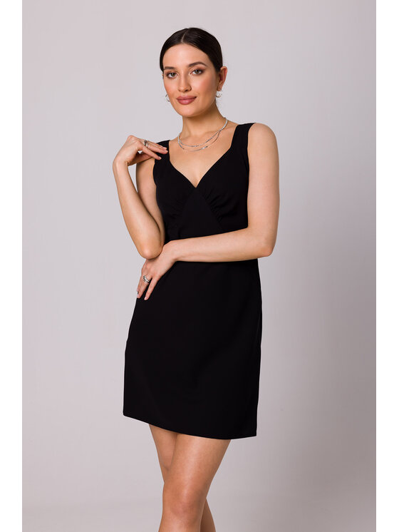 Makover Makover Sukienka codzienna K159 Czarny Regular Fit
