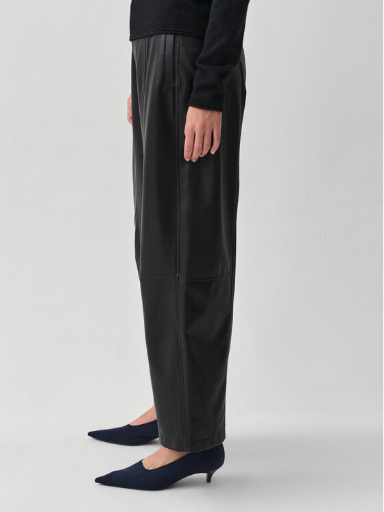 TATUUM TATUUM Kalhoty z materiálu STRENE Černá Loose Leg