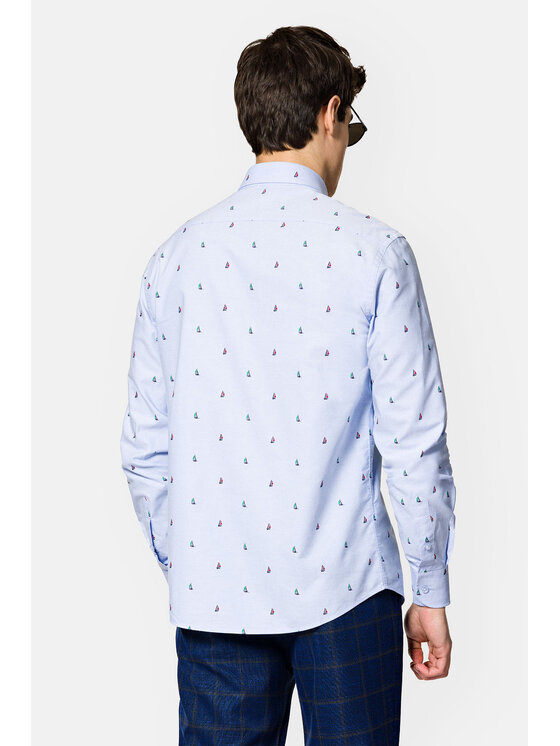 Lancerto Lancerto Koszula Darla KO073123000005 Niebieski Slim Fit