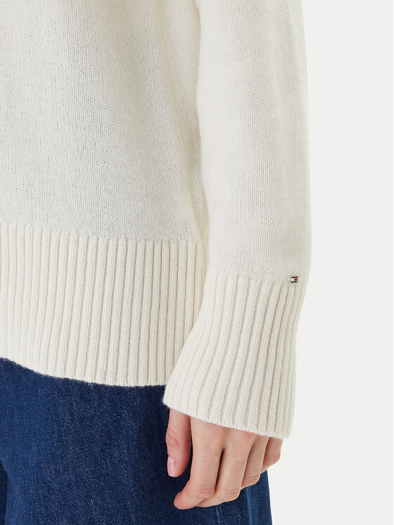 Tommy Hilfiger Tommy Hilfiger Rollkragenpullover WW0WW46434 Écru Regular Fit