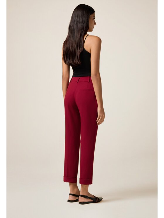 Oltre Oltre Pantaloni di tessuto P079R008667N026 Bordeaux Regular Fit
