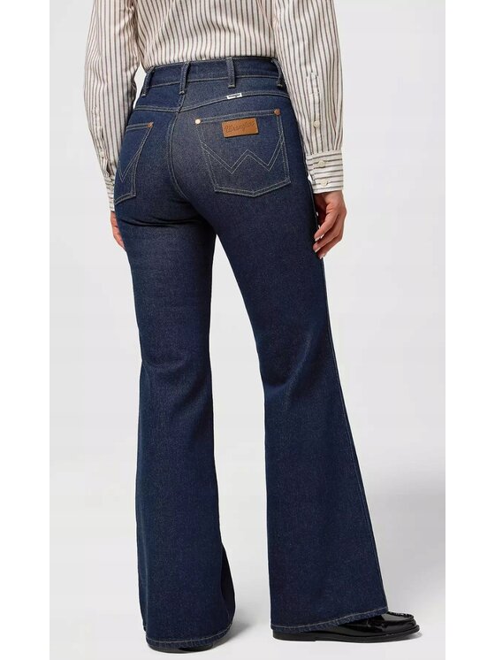 Wrangler Wrangler Jeansy 70S Flare Niebieski Flare Fit
