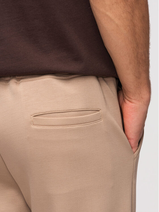 Ombre Ombre Teplákové kalhoty OM-PSBC-0221 Béžová Regular Fit