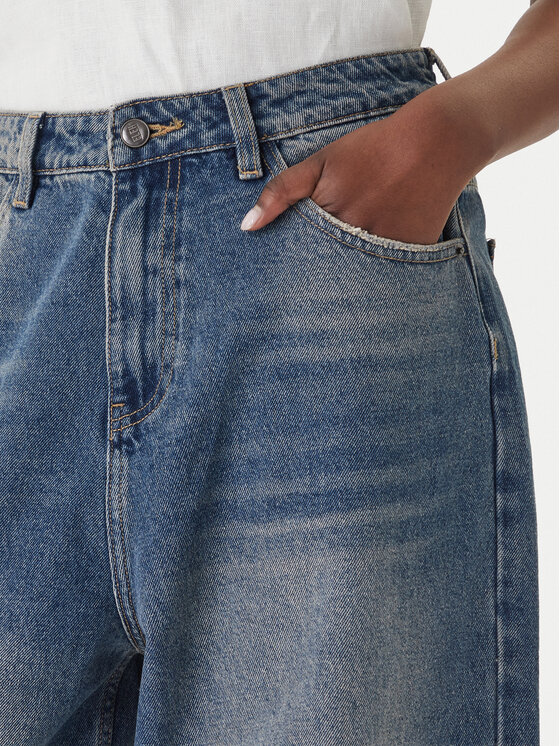 Eleh Eleh Jeansy EL098 Modrá Wide Leg