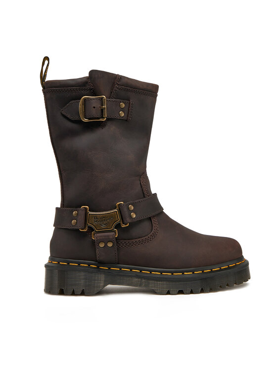 Dr. Martens Dr. Martens Botki Anistone Tall Leather Biker31901201 Brązowy