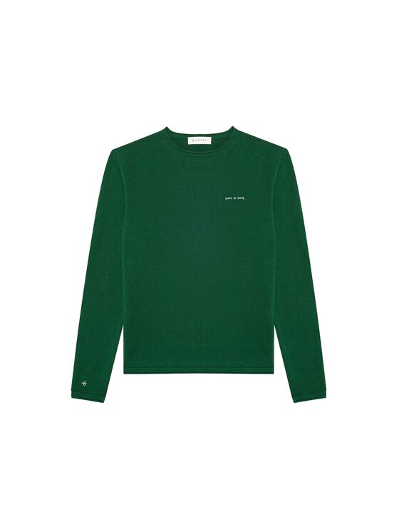 B SIDES B SIDES Bluzka MERINO Zielony Relaxed Fit