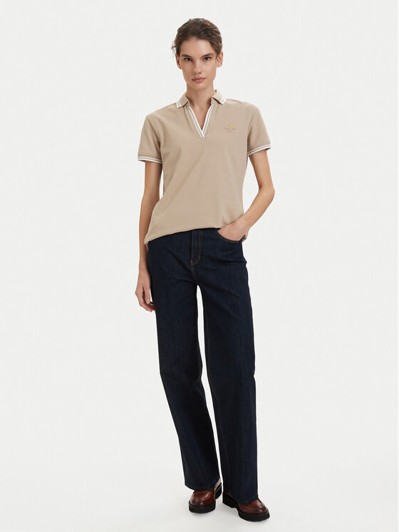 Beverly Hills Polo Club Beverly Hills Polo Club Polo P-SS26W-P0300 Bež Regular Fit