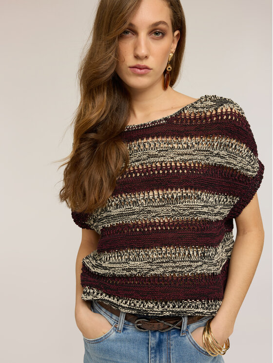 Motivi Motivi Sweter M189W003891N0V2 Brązowy Over Fit