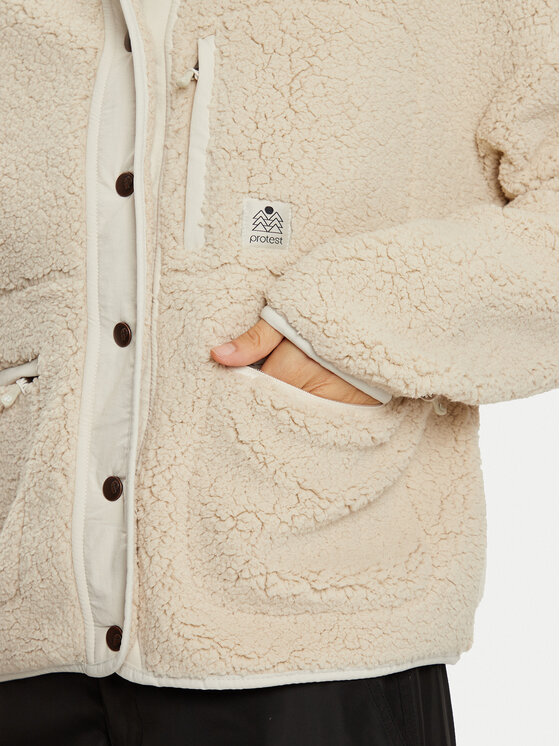 Protest Protest Flis Lux Teddy 3611544 Écru Relaxed Fit