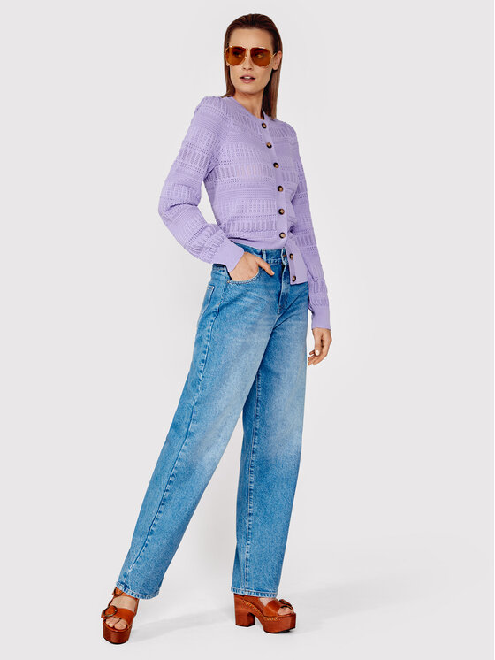 Simple Simple Strickjacke SWD024 Violett Regular Fit