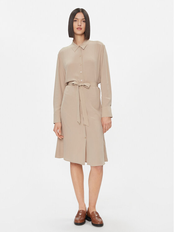 Tommy Hilfiger Košeľové šaty WW0WW40563 Béžová Regular Fit