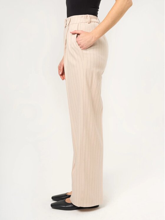 Willsoor Willsoor Spodnie materiałowe 68253 Beżowy Wide Leg