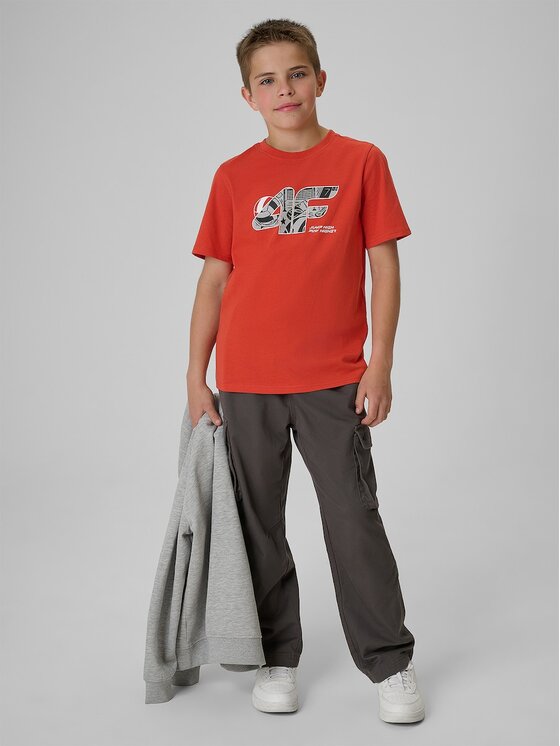 4F 4F T-Shirt 4FJRAW26TTSHM4349-062S Červená Regular Fit