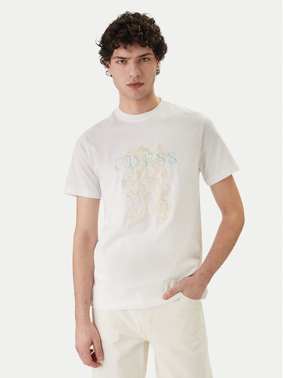 Guess Guess Marškinėliai M6GI17 K3038 Balta Regular Fit