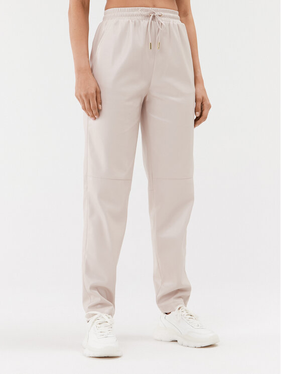 Guess Guess Dirbtinės odos kelnės New Viola W3BB44 WF8Q0 Smėlio Regular Fit