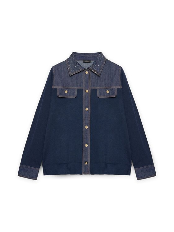 Fiorella Rubino Fiorella Rubino Cardigan M649L008023N034 Blu A-Line Fit