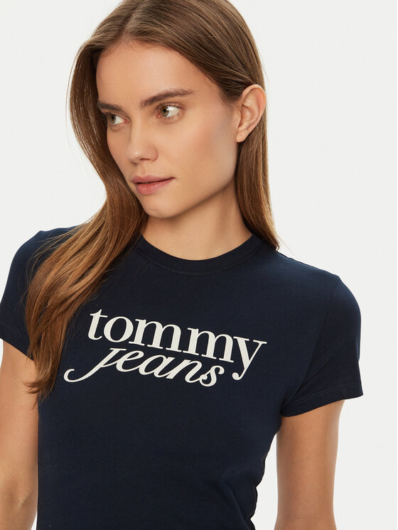 Tommy Jeans Tommy Jeans T-Shirt Essential DW0DW19447 Tmavomodrá Slim Fit