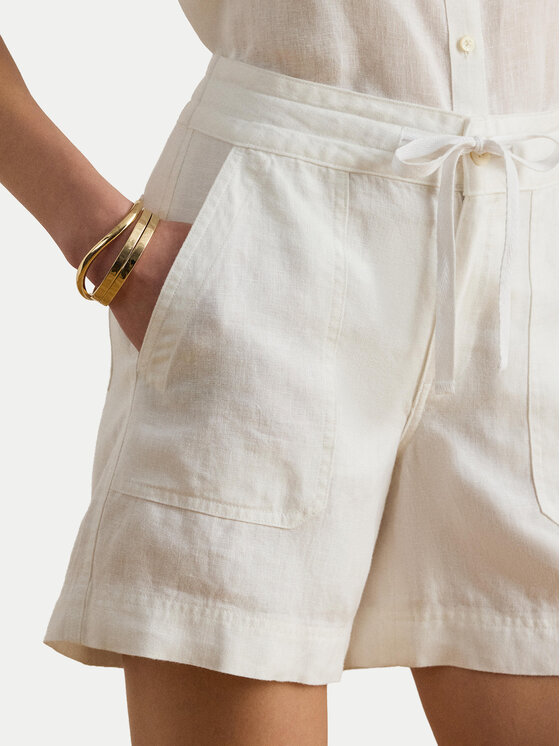 LAUREN RALPH LAUREN LAUREN RALPH LAUREN Σορτς υφασμάτινο 200P13694001 Λευκό Regular Fit