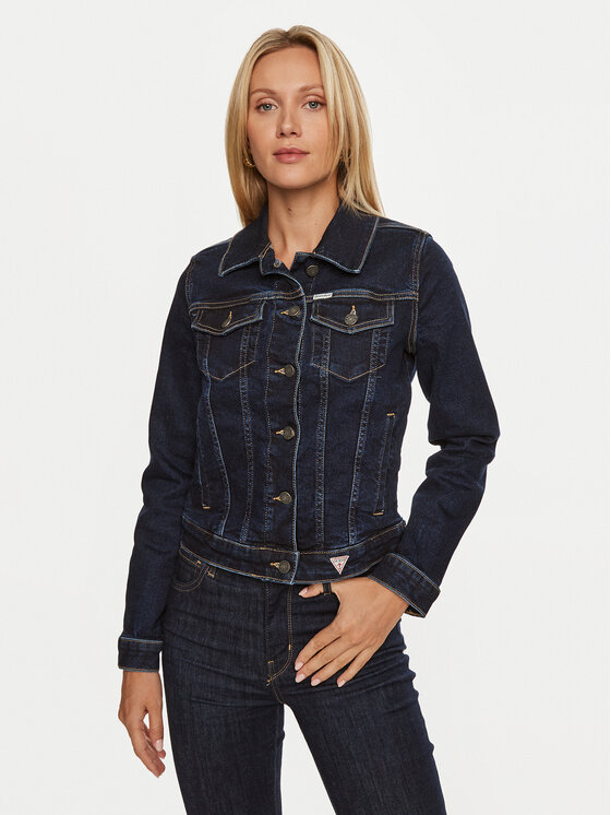 Guess Jeans Guess Jeans Jeansová bunda W4YN55 D5CB1 Tmavomodrá Regular Fit