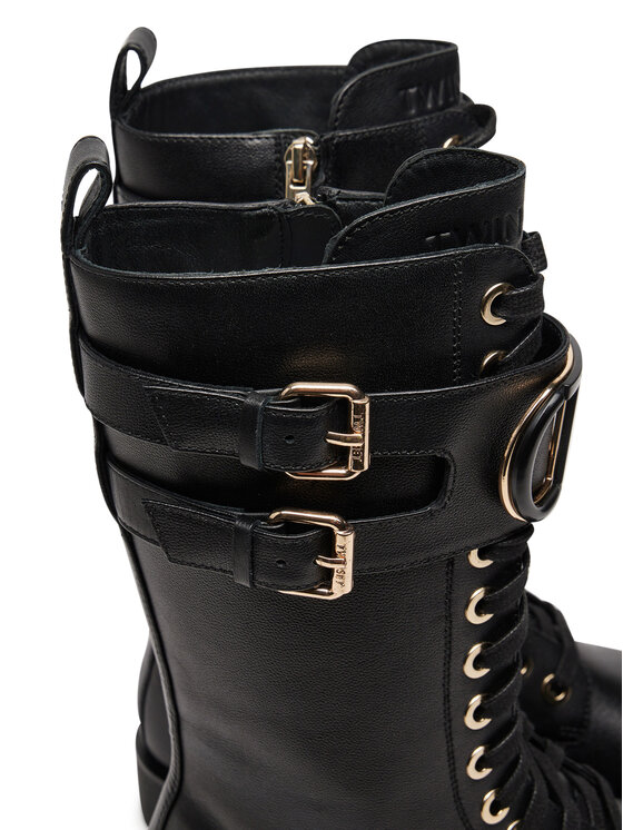 TWINSET TWINSET Schnürstiefeletten 242TCP084 Schwarz