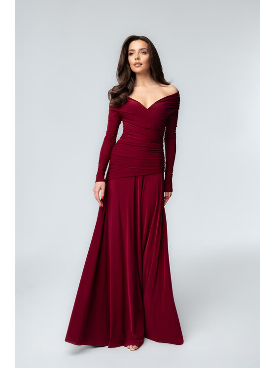Aurora Aurora Sukienka wieczorowa Anastasia Bordowy Feminine Fit