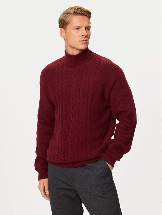 Hechter Paris Hechter Paris Rollkragenpullover 65019 142814 Rot Regular Fit