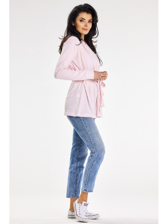 Awama Awama Sweter A655 Różowy Basic Fit