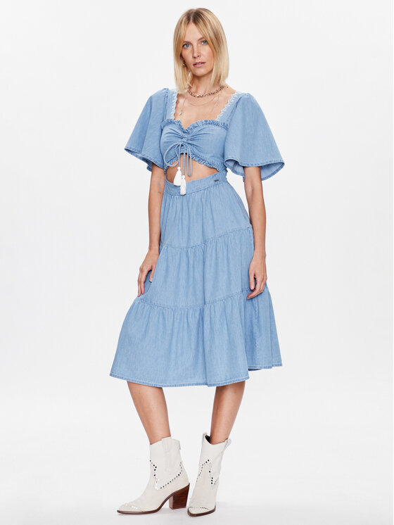 Pepe Jeans Pepe Jeans Hétköznapi ruha Aitana PL953225 Kék Regular Fit