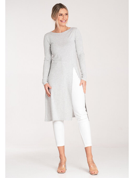 FIGL FIGL Bluzka M1075 Szary Regular Fit