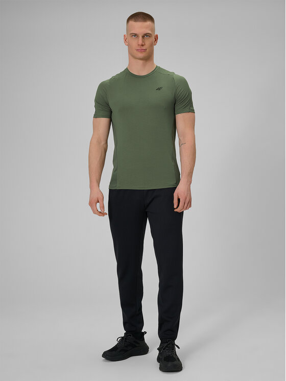 4F 4F Koszulka techniczna ATHLETIC Khaki Regular Fit