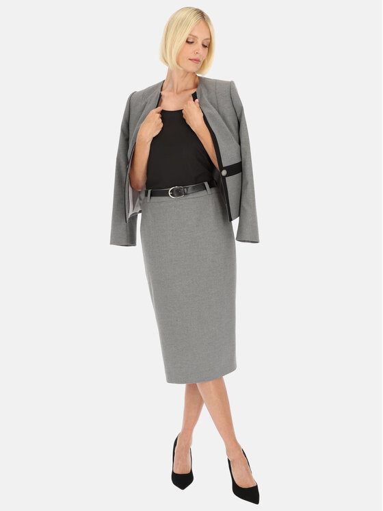 Potis & Verso Potis & Verso Spódnica Naira Szary Slim Fit