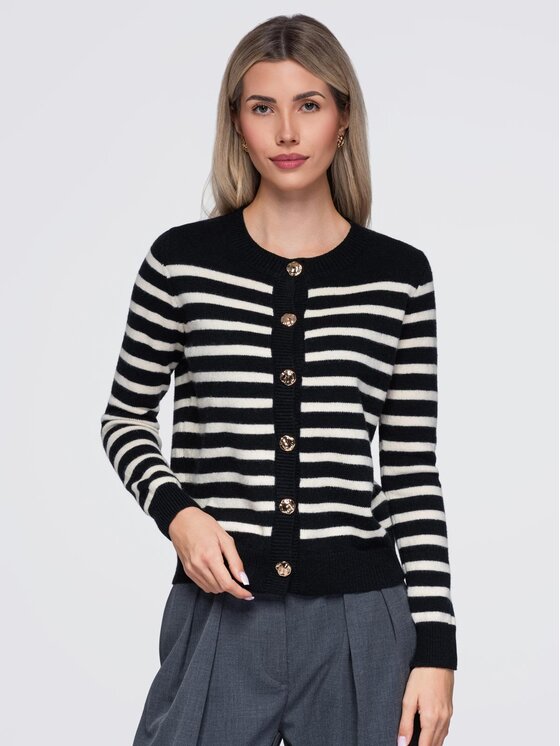 Ombre Ombre Kardigan OW-SW-E0026 Černá Regular Fit