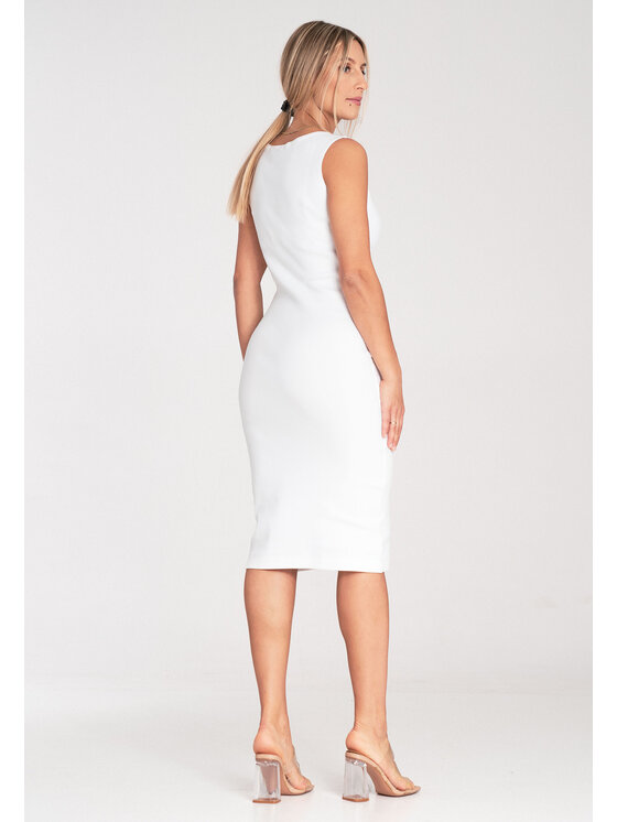 FIGL FIGL Sukienka codzienna M1053 Kremowy Fitted Fit