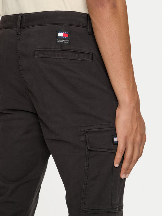 Tommy Jeans Tommy Jeans Auduma bikses Austin DM0DM19489 Melns Regular Fit