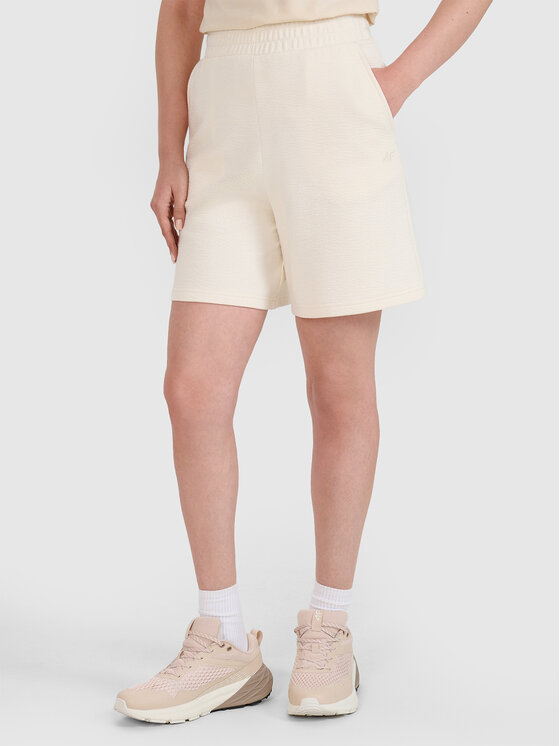 4F 4F Szorty sportowe MIDSHOP TEXTILE Biały Regular Fit
