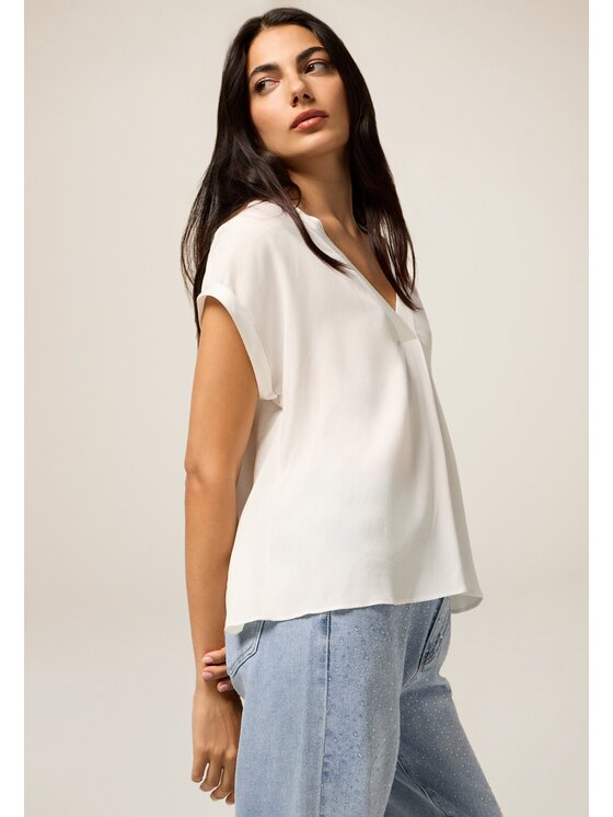 Oltre Oltre Blusa 2488J000731N011 Bianco Regular Fit