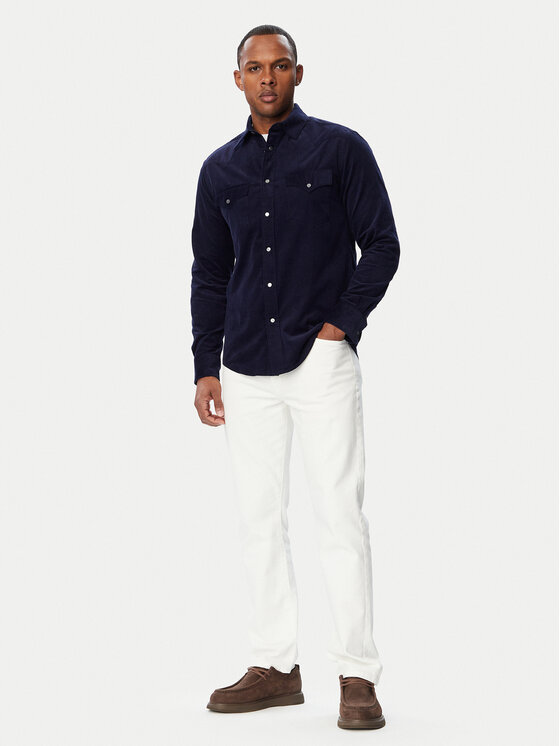 Tommy Hilfiger Tommy Hilfiger Srajca Western Corduroy MW0MW45647 Mornarsko modra Regular Fit