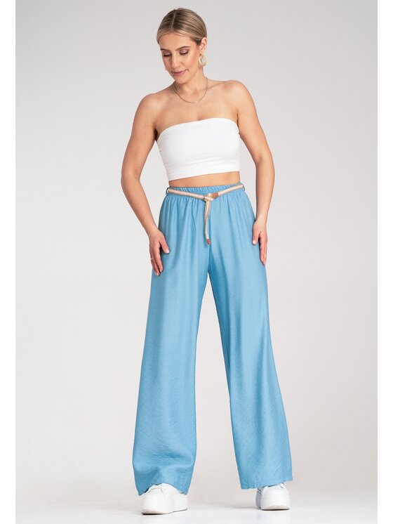 FIGL FIGL Bavlnené nohavice M1149 Modrá Comfort Fit