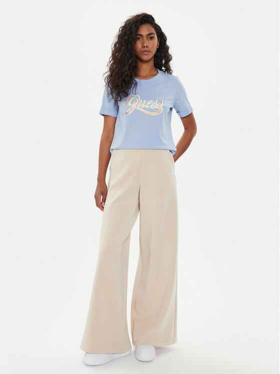 Guess Guess Teplákové kalhoty V4YB07 KCAY2 Béžová Relaxed Fit