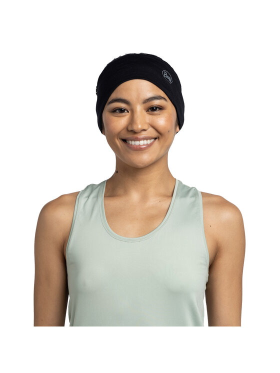 Buff Buff Frotka na głowę Buff Merino Lightweight Headband Czarny