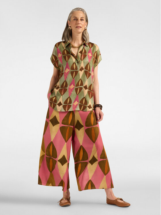 Elena Mirò Elena Mirò Spodnie materiałowe P029Z000251N001 Różowy Flared Fit