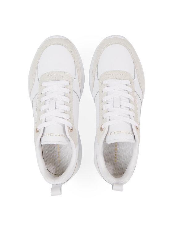 Tommy Hilfiger Tommy Hilfiger Laisvalaikio batai Essential Lthr Runner FW0FW07587 Balta