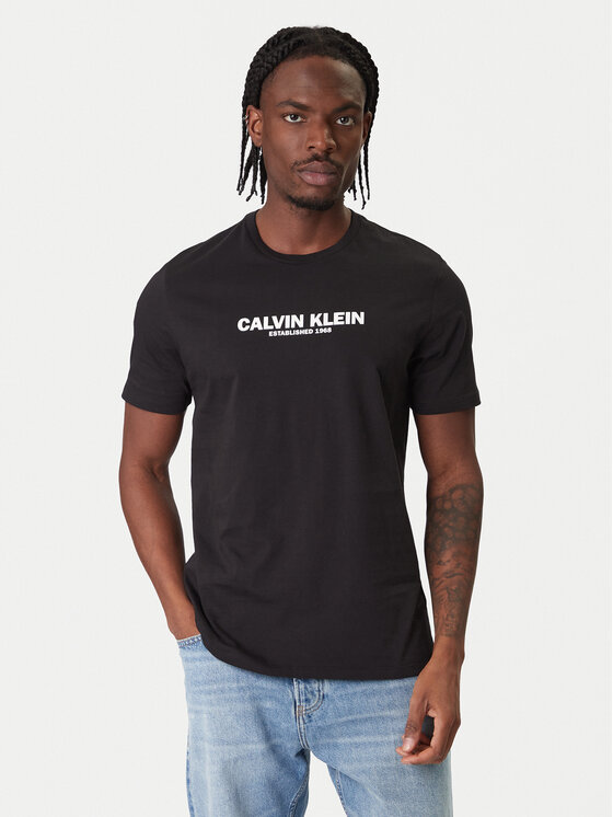 Calvin Klein T-Shirt 30s Graphic LV04RE820G Czarny Regular Fit