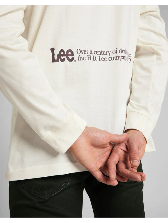 Lee Lee T-shirt LS LOGO LOOSE TEE Bianco Regular Fit