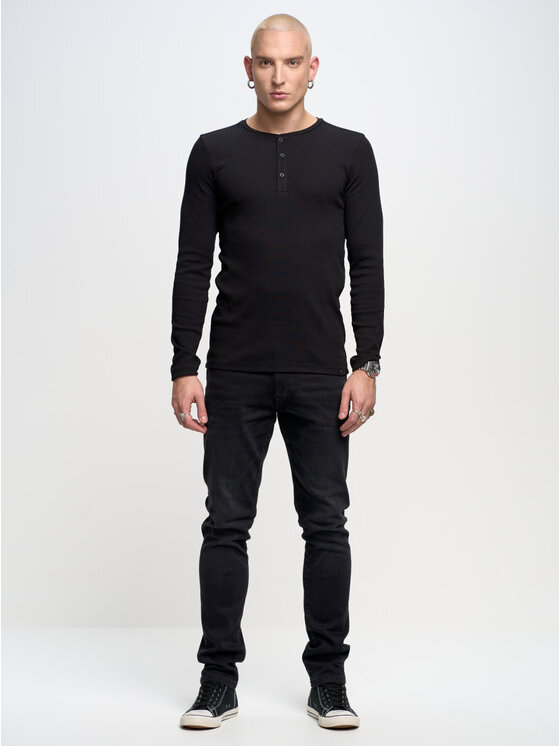 BIG STAR BIG STAR Bluzka icarus_906 Czarny Slim Fit