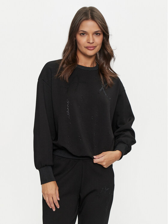 Armani Exchange Mikina 6DYM83 YJEZZ 1200 Čierna Loose Fit