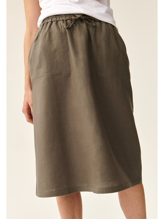 TATUUM TATUUM Midi sukně KOLIKO Khaki A-Line Fit