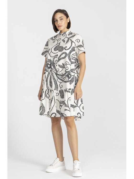 Deni Cler Milano Deni Cler Milano Sukienka koszulowa W-DC-3293-E5-L1-16-1 Biały Loose Fit