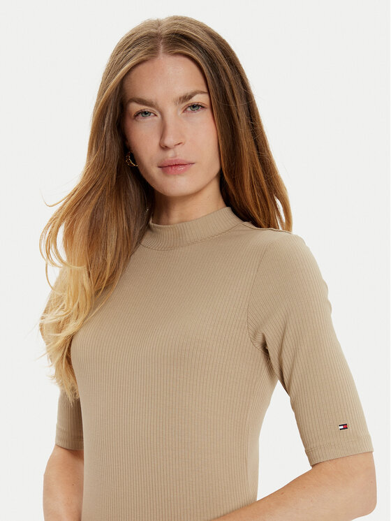 Tommy Hilfiger Tommy Hilfiger Haljina za svaki dan WW0WW44430 Bež Slim Fit